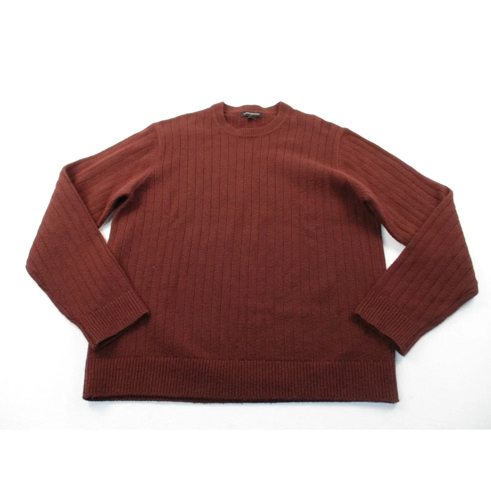 Banana Republic Sweater Mens XL Brown Ribbed Knit Crewneck Cotton Blend 1166